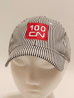 Canadian National Railway Striped Embroidered Logo Ball Cap Hat Engineer Hat KID